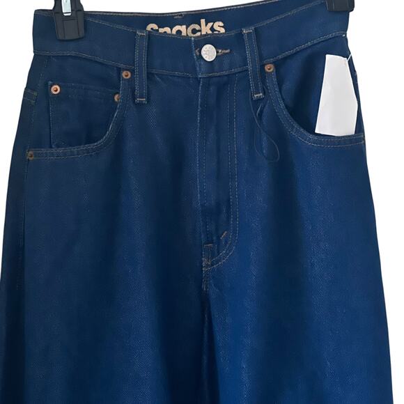 Mother Snacks Barrel Leg Kegger Heel Jeans In Wash Your Plate Size 23 - Picture 5 of 13